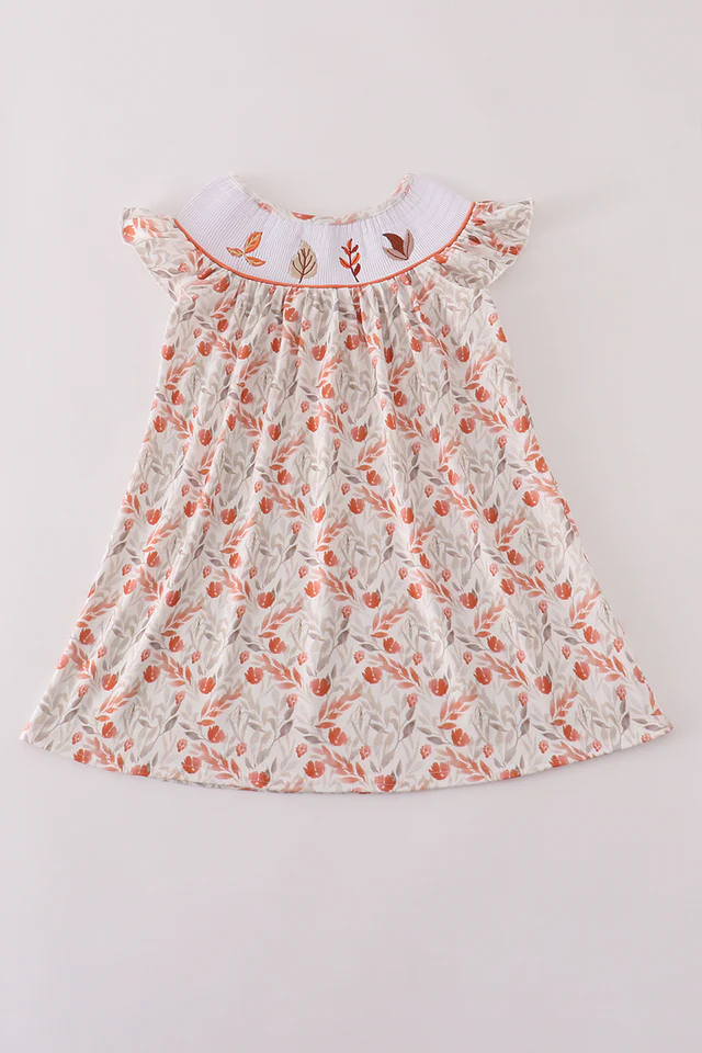 Smocked Fall Leaves Dress