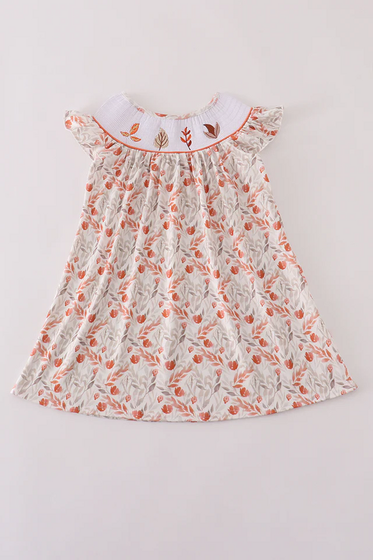 Smocked Fall Leaves Dress